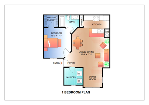 a floor plan of a house with a bedroom and a living room
